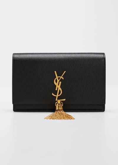 xs kate ysl monogram grain de poudre wall on chain|Saint Laurent Kate YSL Monogram Grain de Poudre Wallet on .